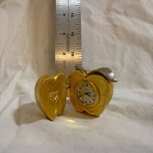 Apple shaped miniature clock